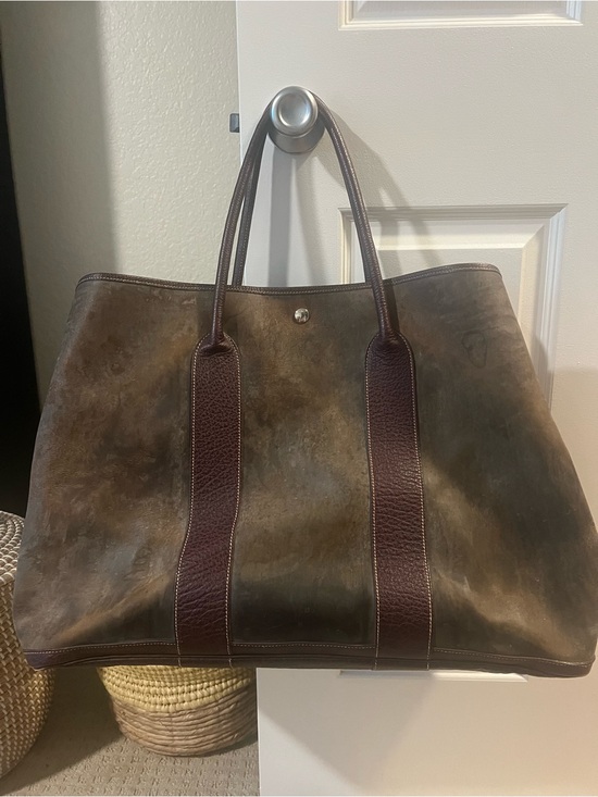 Hermes Handbags - Vintage Hermès Amazonia leather Large Brown garden party Tote Bag